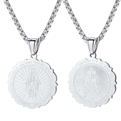 Virgin Mary Necklace Catholic Charm Necklace of Blessed