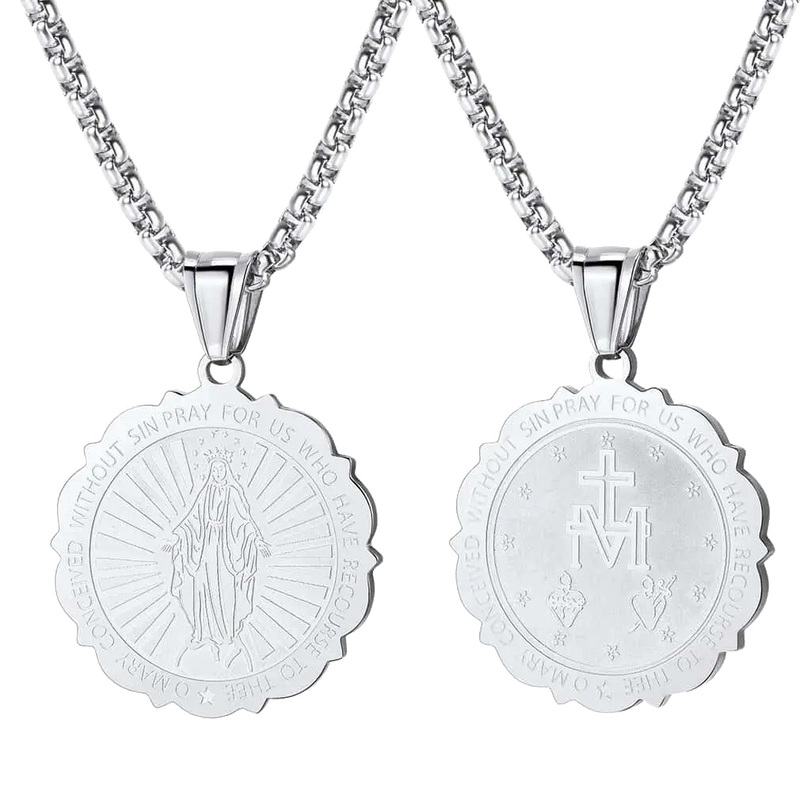 Virgin Mary Necklace Catholic Charm Necklace of Blessed