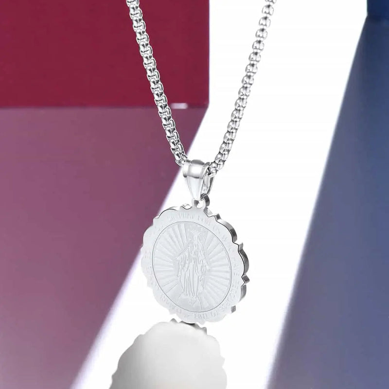 Virgin Mary Necklace Catholic Charm Necklace of Blessed