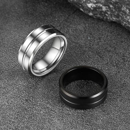Grooved Tungsten Carbide Wedding Band Ring for 8mm