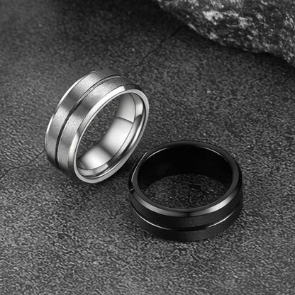 Tungsten Carbide Wedding Band Ring Grooved Matte Finish Ring for 8mm
