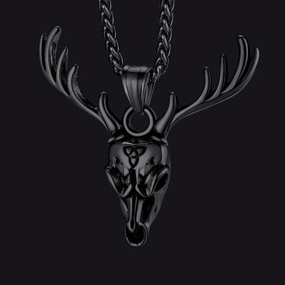 Viking Deer Necklace With Celtic Knot Christmas Gift for