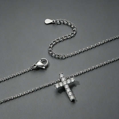 Faith Dainty Cross Pendant Necklace With Cz Gift for Mom Gift