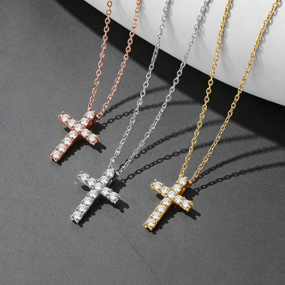 Faith Dainty Cross Pendant Necklace With Cz Gift for Mom Gift