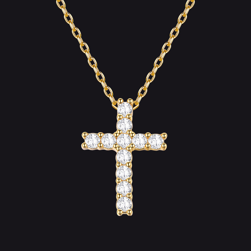 Faith Dainty Cross Pendant Necklace With Cz Gift for Mom Gift
