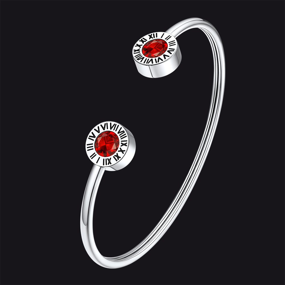 Roman Numerals Birthstone Bracelets for