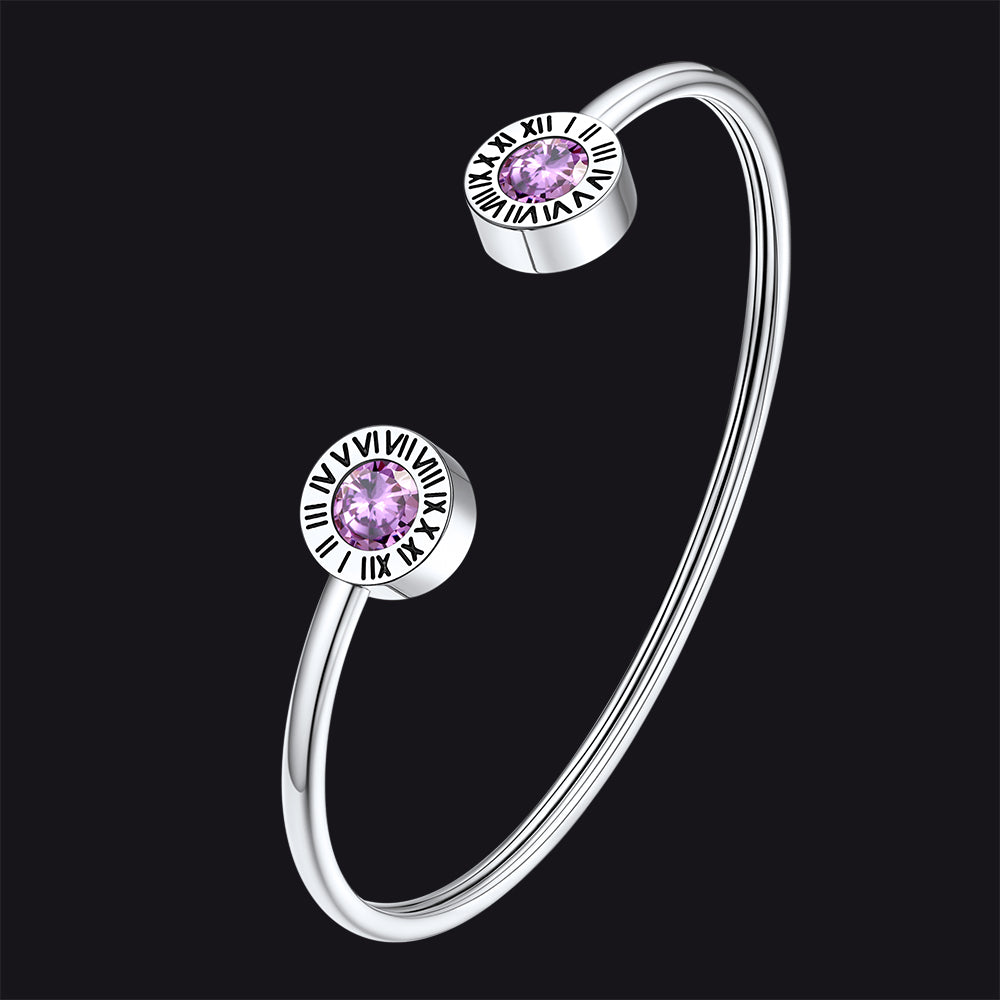 Roman Numerals Birthstone Bracelets for