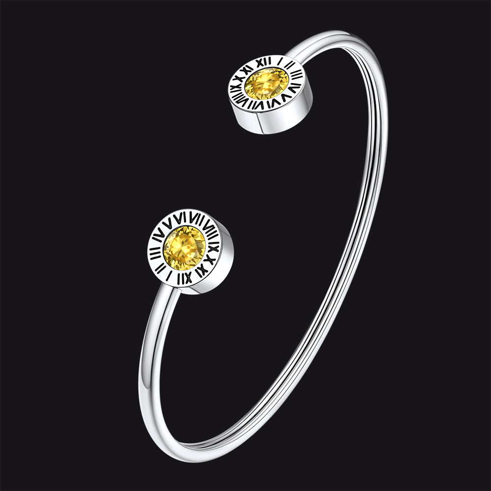 Roman Numerals Birthstone Bracelets for