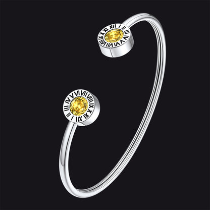 Roman Numerals Birthstone Bracelets for
