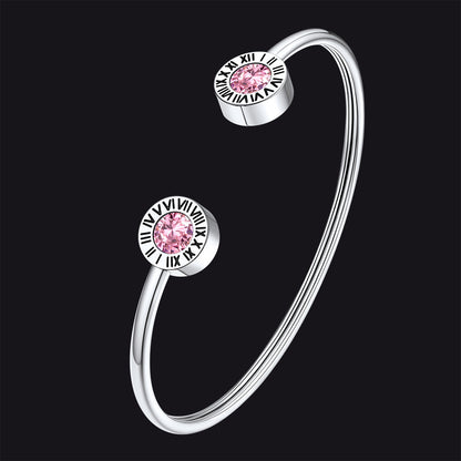 Roman Numerals Birthstone Bracelets for