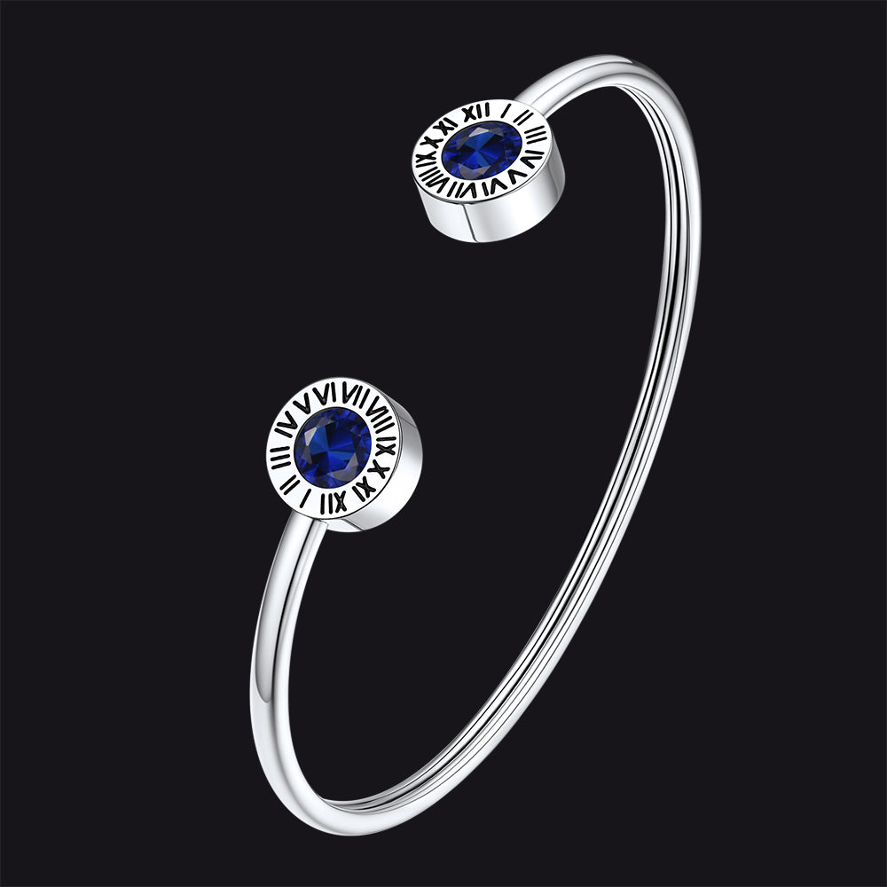 Roman Numerals Birthstone Bracelets for