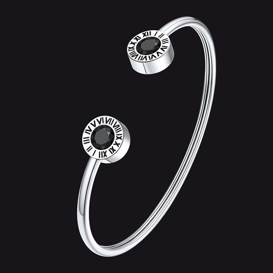 Roman Numerals Birthstone Bracelets for