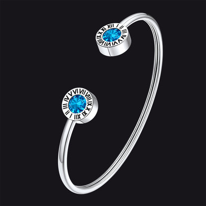 Roman Numerals Birthstone Bracelets for