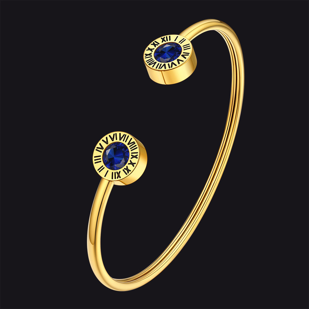 Roman Numerals Birthstone Bracelets for