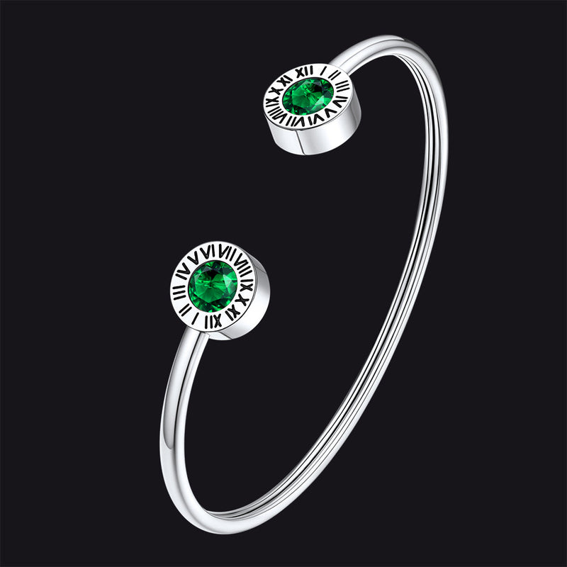 Roman Numerals Birthstone Bracelets for
