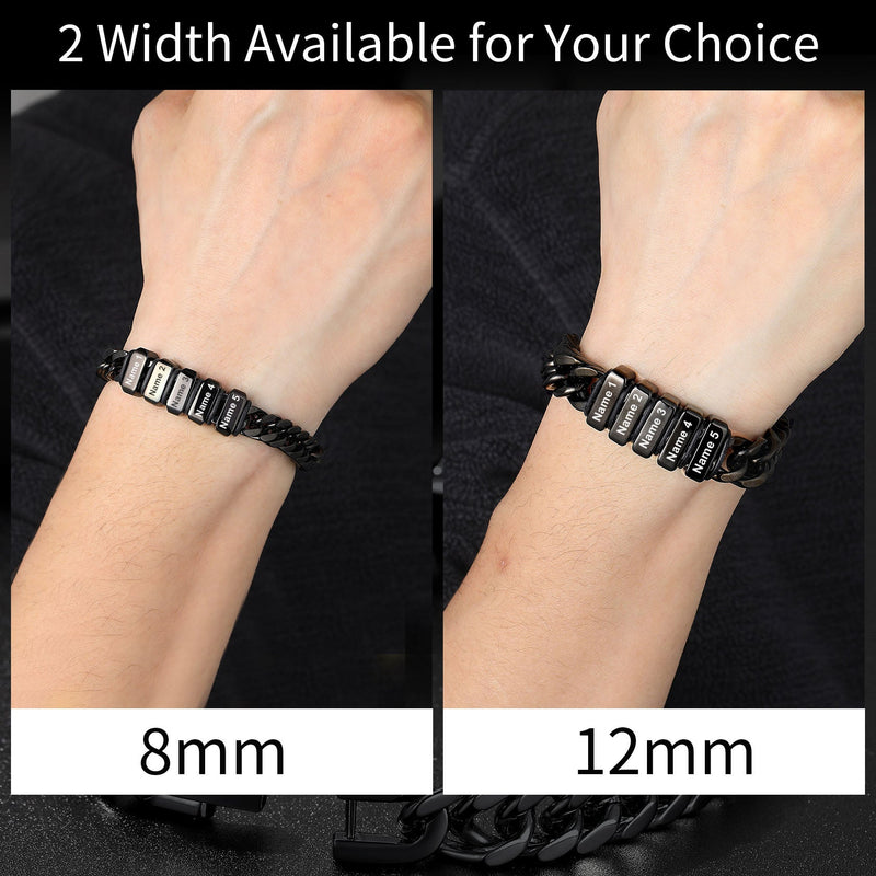 Personalized Cuban Link Bracelet Engraved Name Bracelet for
