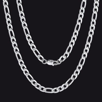 Figaro Link Chain Cuban Necklace for , 4/6/9/13 Mm Width