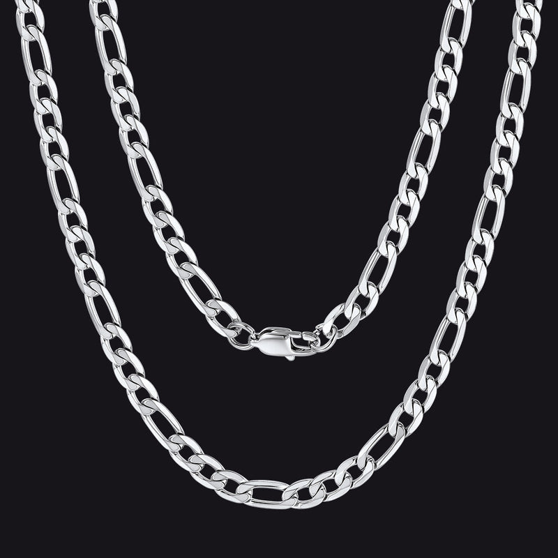 Figaro Link Chain Cuban Necklace for , 4/6/9/13 Mm Width