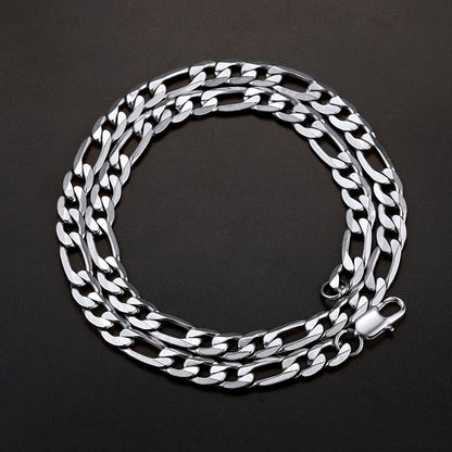Figaro Link Chain Cuban Necklace for , 4/6/9/13 Mm Width