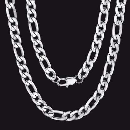 Figaro Link Chain Cuban Necklace for , 4/6/9/13 Mm Width