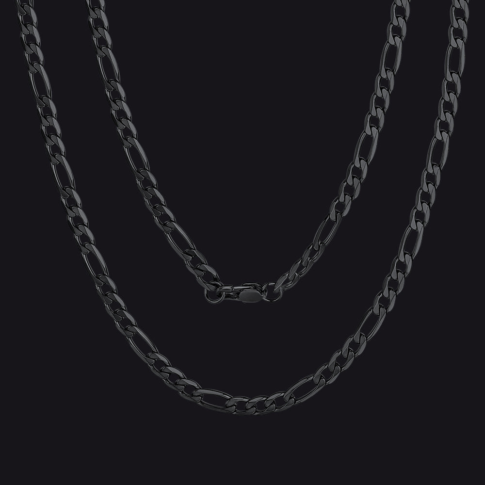 Figaro Link Chain Cuban Necklace for , 4/6/9/13 Mm Width