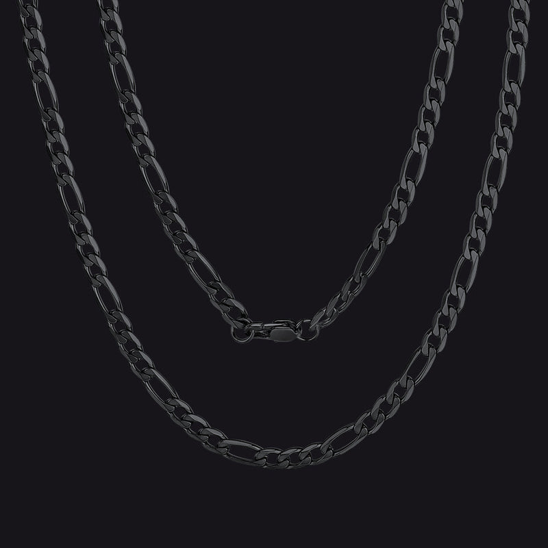 Figaro Link Chain Cuban Necklace for , 4/6/9/13 Mm Width