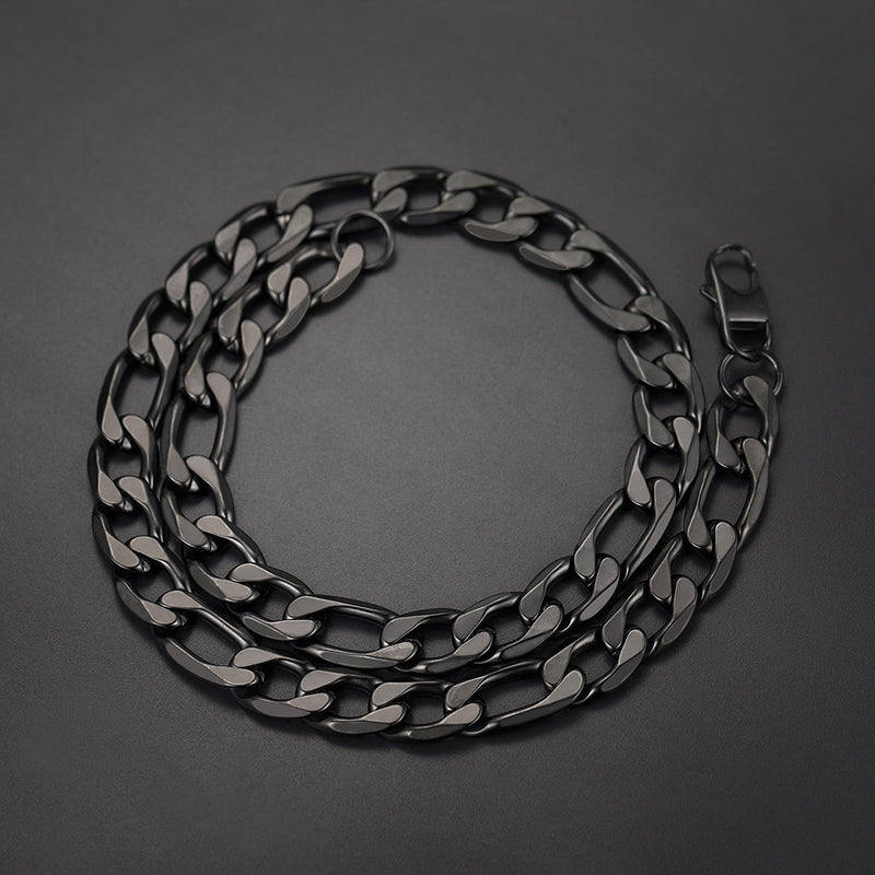 Figaro Link Chain Cuban Necklace for , 4/6/9/13 Mm Width