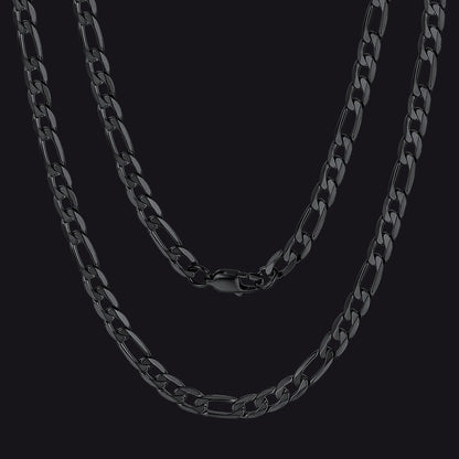 Figaro Link Chain Cuban Necklace for , 4/6/9/13 Mm Width