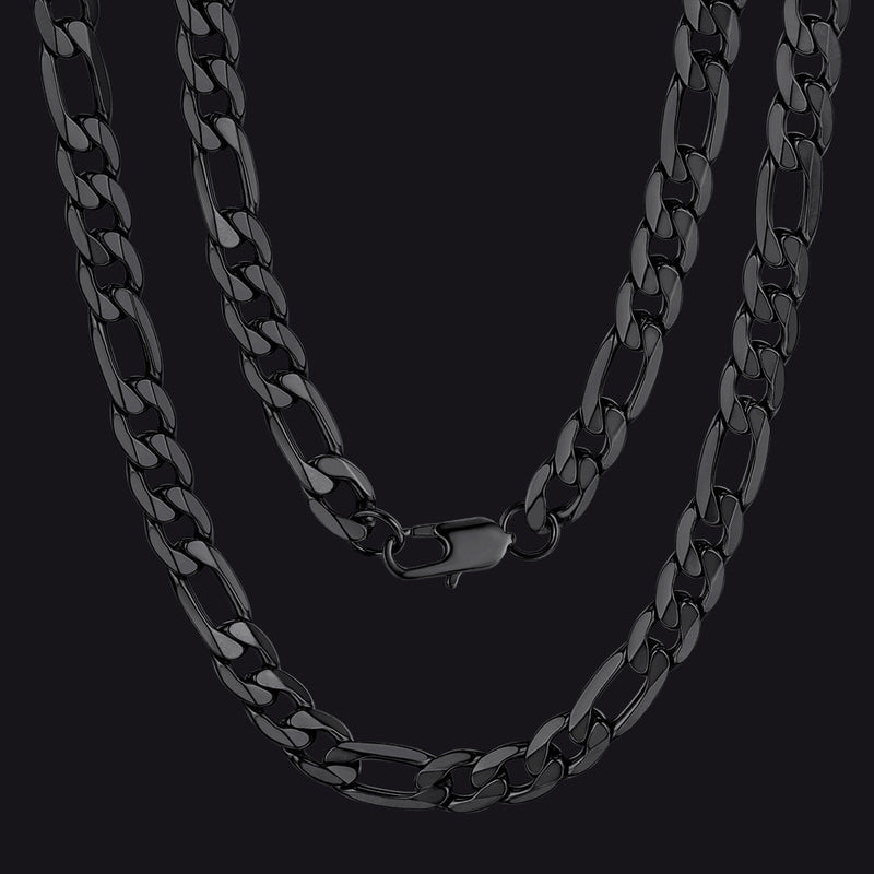 Figaro Link Chain Cuban Necklace for , 4/6/9/13 Mm Width