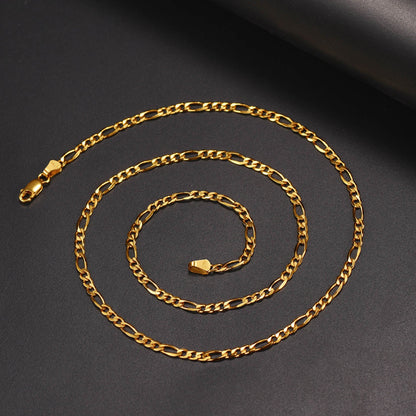 Figaro Link Chain Necklace in Sterling Silver