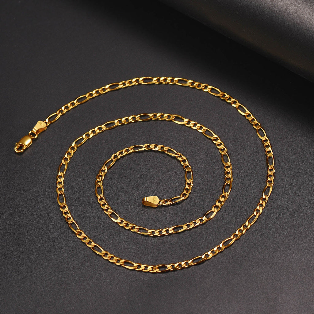 Figaro Link Chain Necklace in Sterling Silver