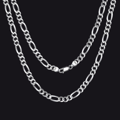 Figaro Link Chain Necklace in Sterling Silver