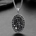 Oval Firefighter Saint Florian Medal Necklace