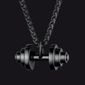 Fitness Dumbbell Pendant Necklace for