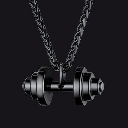 Fitness Dumbbell Pendant Necklace for