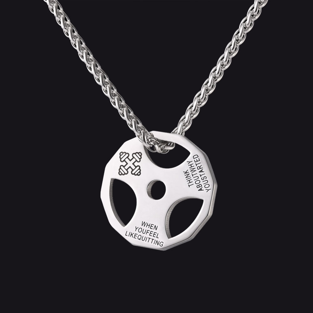 Fitness Weight Plate Necklace Gym Gift for