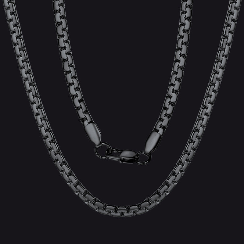 Flat Box Link Chain Stainless Steel Necklace for