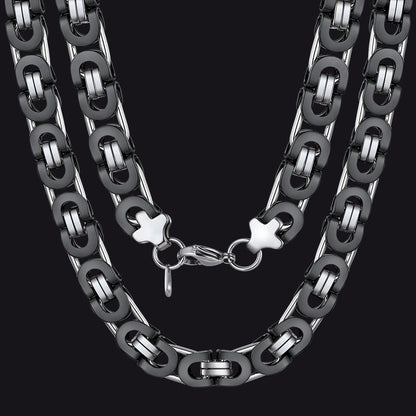 Byzantine Link Chain Stainlss Steel Necklace for
