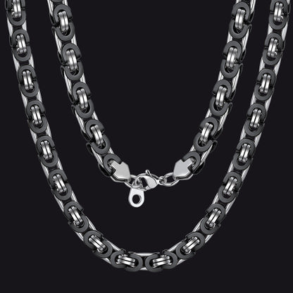 Byzantine Link Chain Stainlss Steel Necklace for