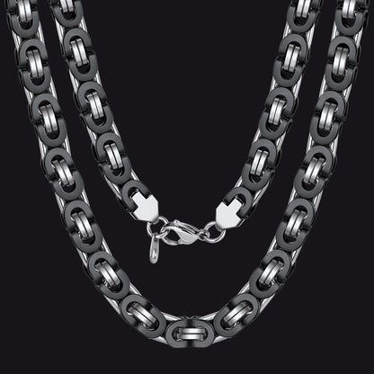 Byzantine Link Chain Stainlss Steel Necklace for