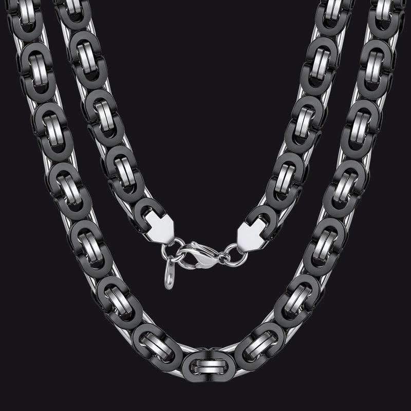 Byzantine Link Chain Stainlss Steel Necklace for