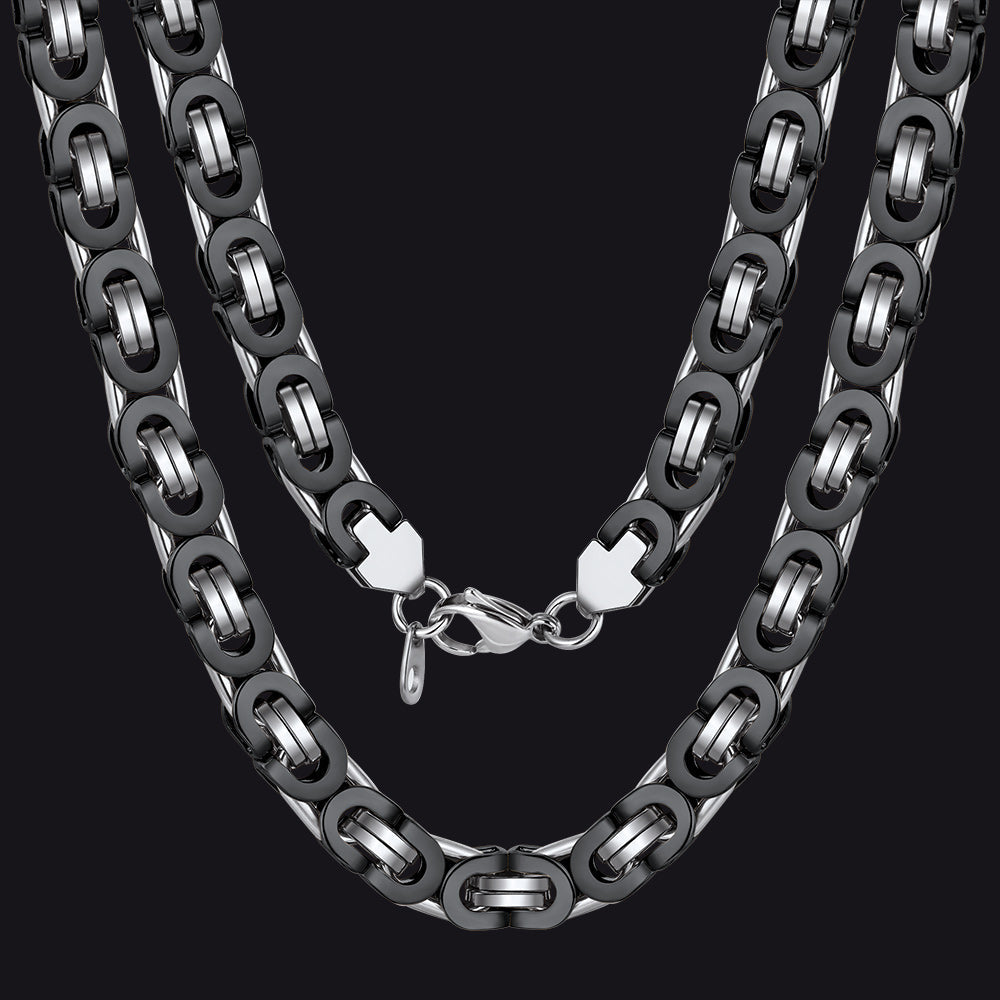 Byzantine Link Chain Stainlss Steel Necklace for