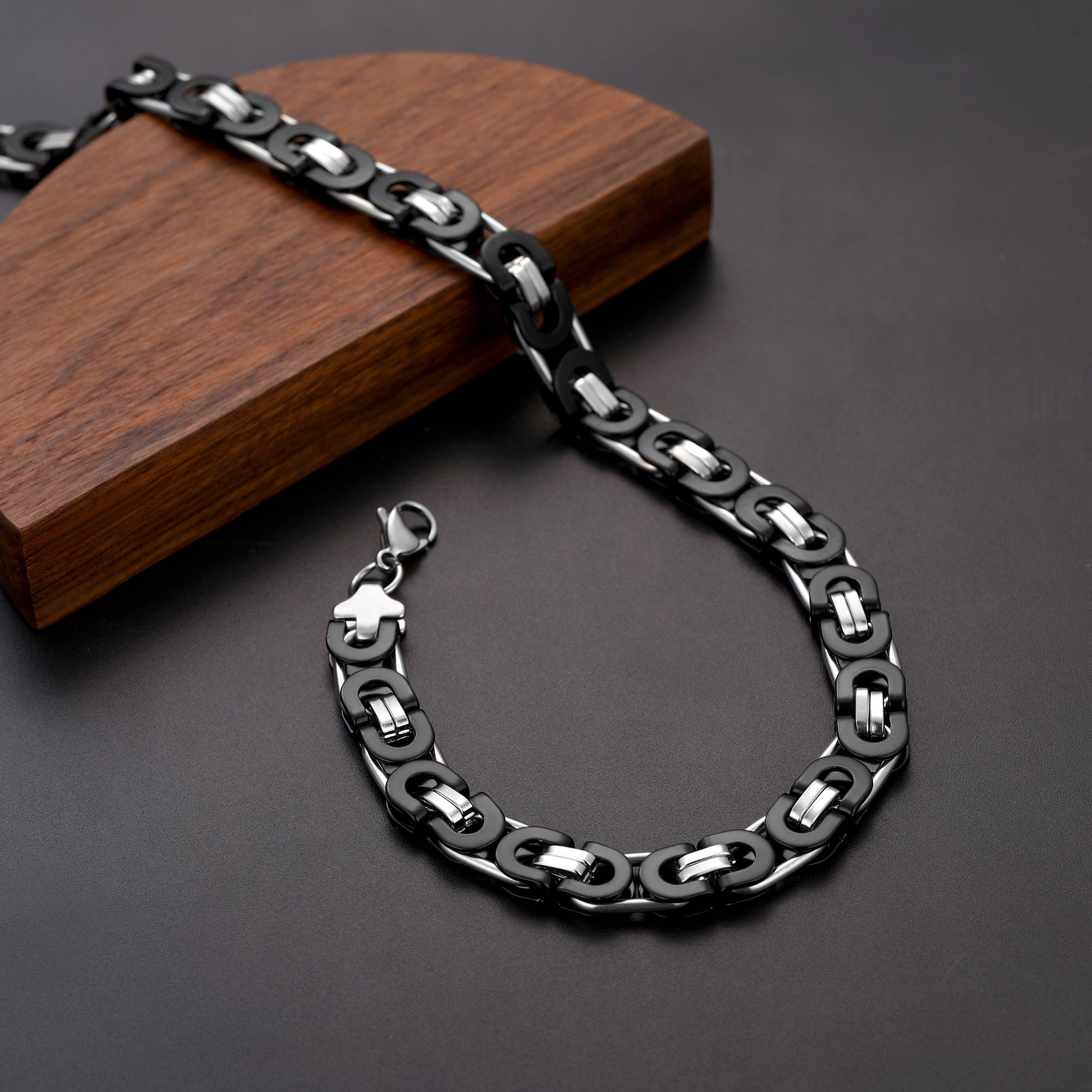 Byzantine Link Chain Stainlss Steel Necklace for