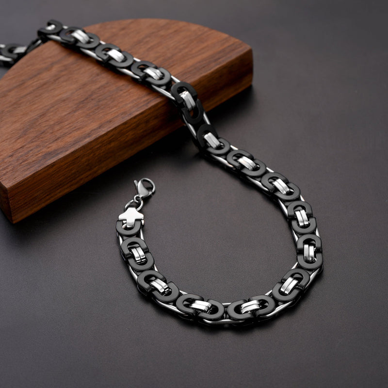 Byzantine Link Chain Stainlss Steel Necklace for