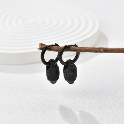 American Football Dangle Hoop Earrings for