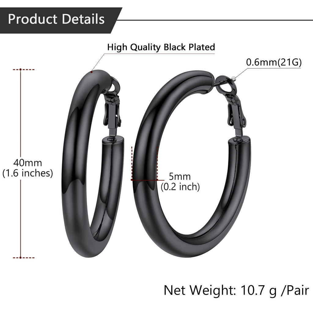 Chunky 5mm Hoop Earrings With Lobster Clasp for