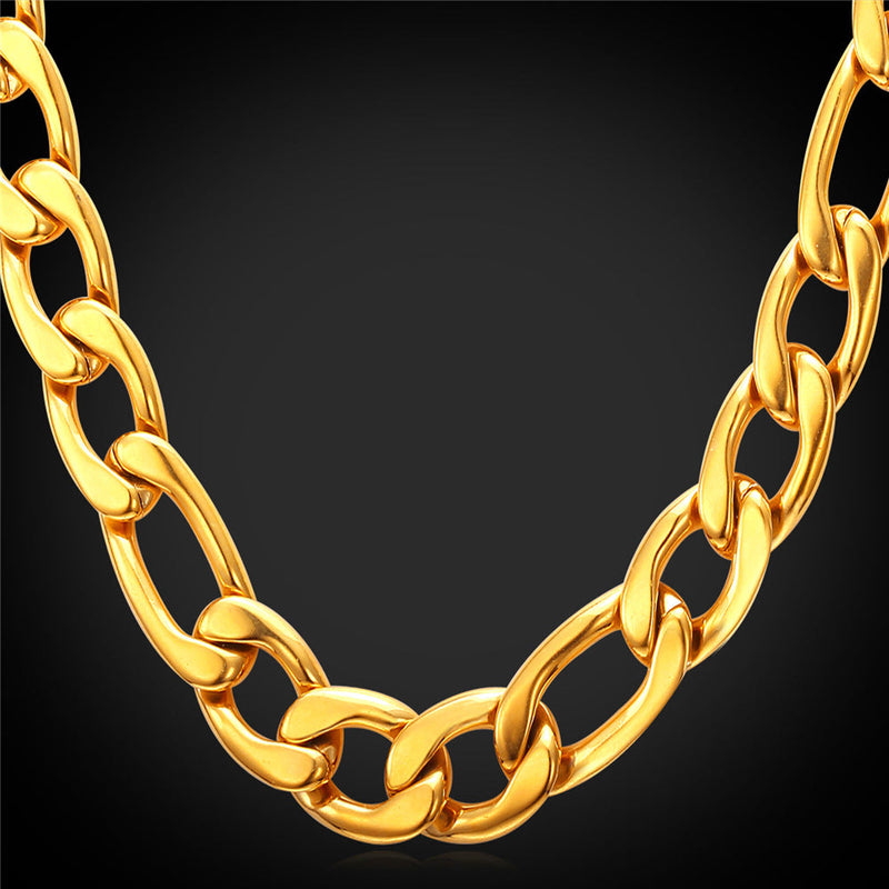 Flash 12mm Figaro Chain Necklace for for