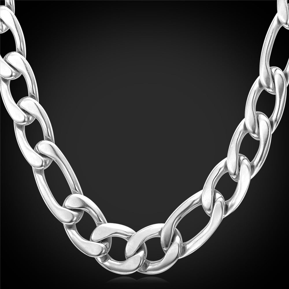 Flash 12mm Figaro Chain Necklace for for