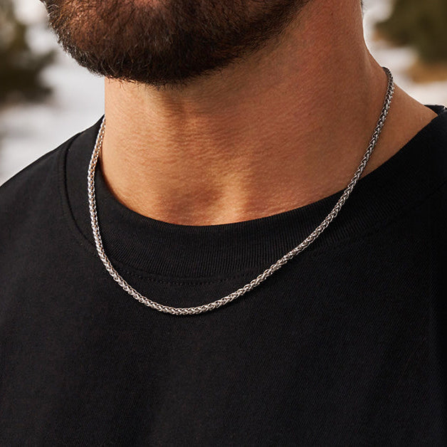 Thin Spiga Wheat Chain Necklace for 3mm Width
