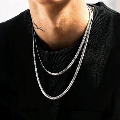 8mm Snake Chain Link Necklace Set for
